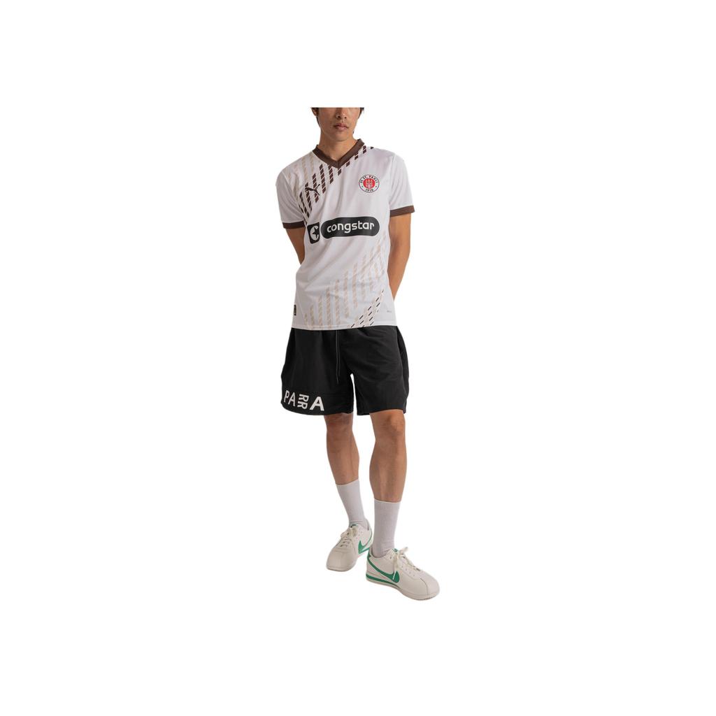 Puma Fc St. Pauli 24/25 Away Moisture-Wicking V-Neck Short Sleeve Football Shirt Men Tops White 778651-02