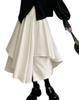 [1/2style] Women's Tiered Skirt, Long Length, Irregular Hem, Layered Look, Elastic Waist, Flattering, Spring/Summer (JP, Alphabet, M, White)