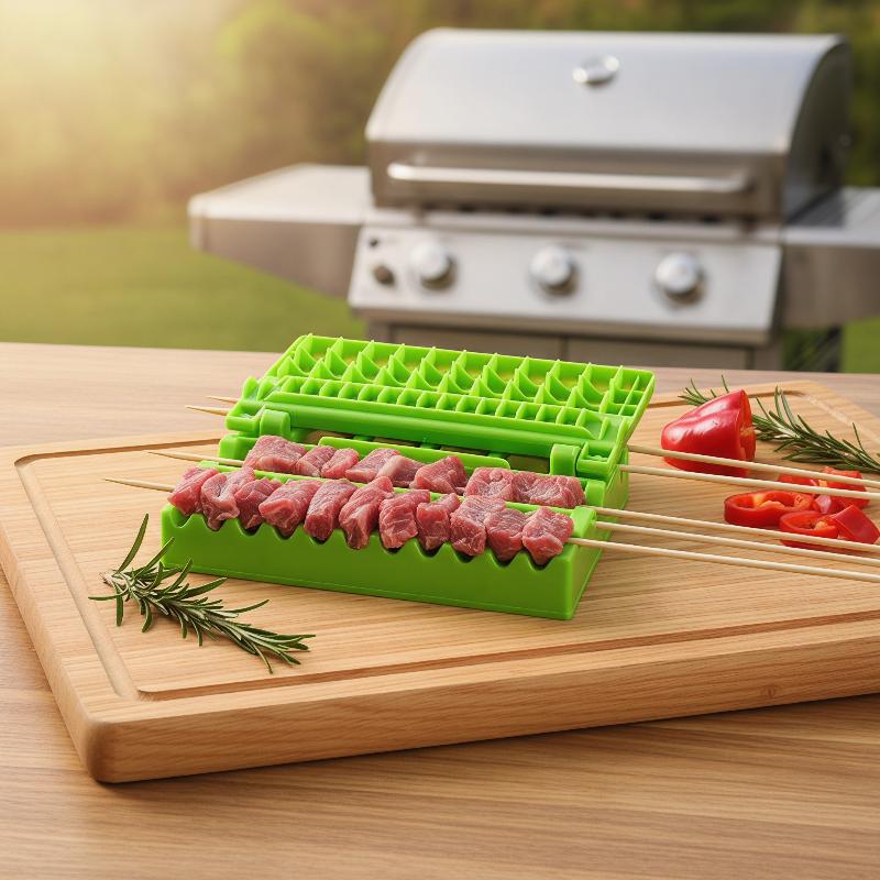 BPA Free Food Grade Plastic Kebab Skewer Maker Effortless Operation Tool for Home Outdoor BBQ Grilling