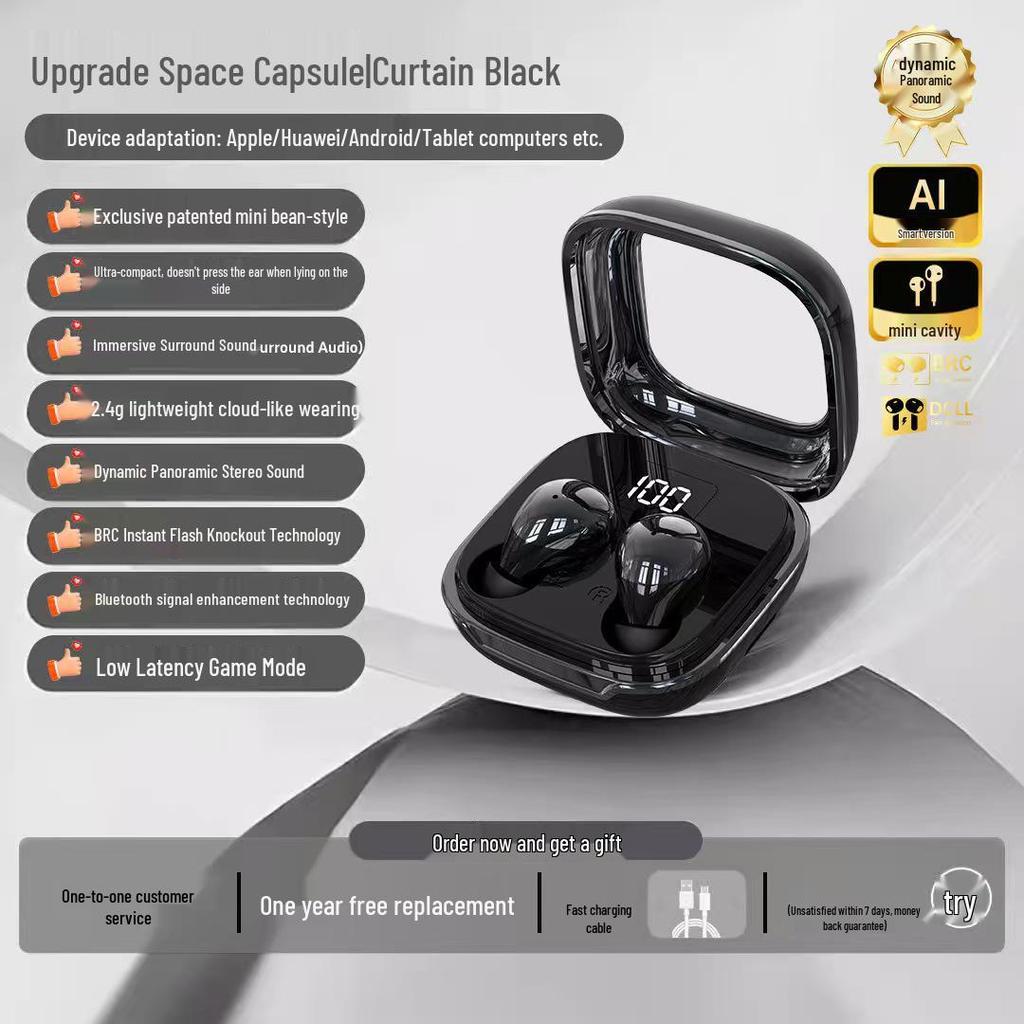 APP Version Y8 Wireless Sleep Earbuds H8: In-ear Bluetooth for Running & Side Sleeping, Ultra-long Battery Life 2025.