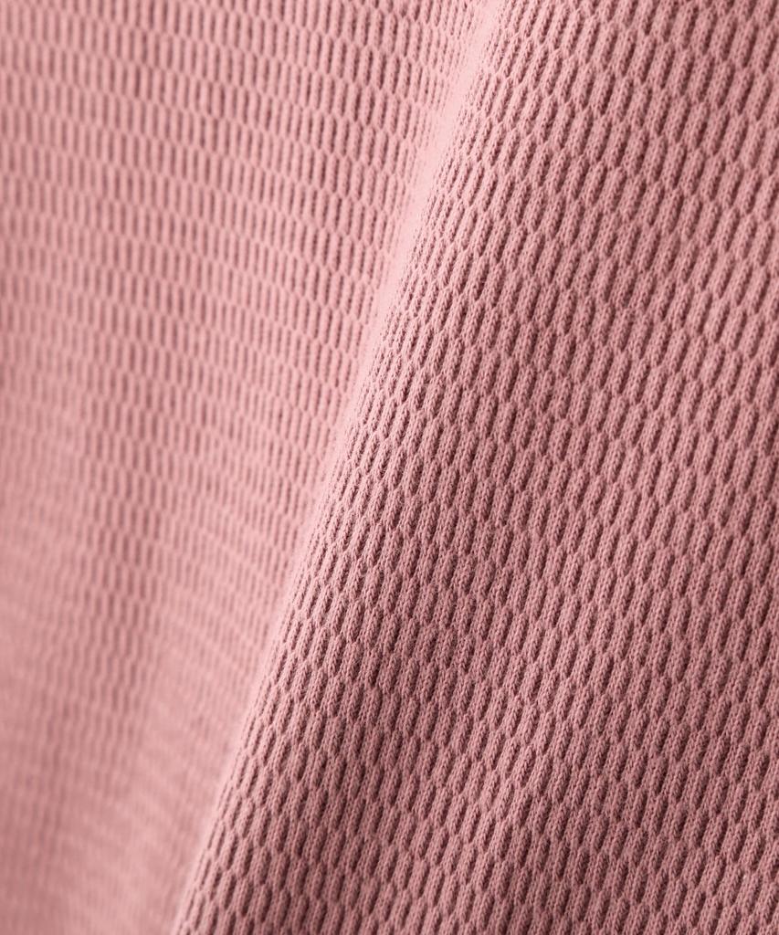 T-shirt gaufré nid d'abeille bicolore Avirex, Femme, Taille M, 090, Rose, 783-5230603