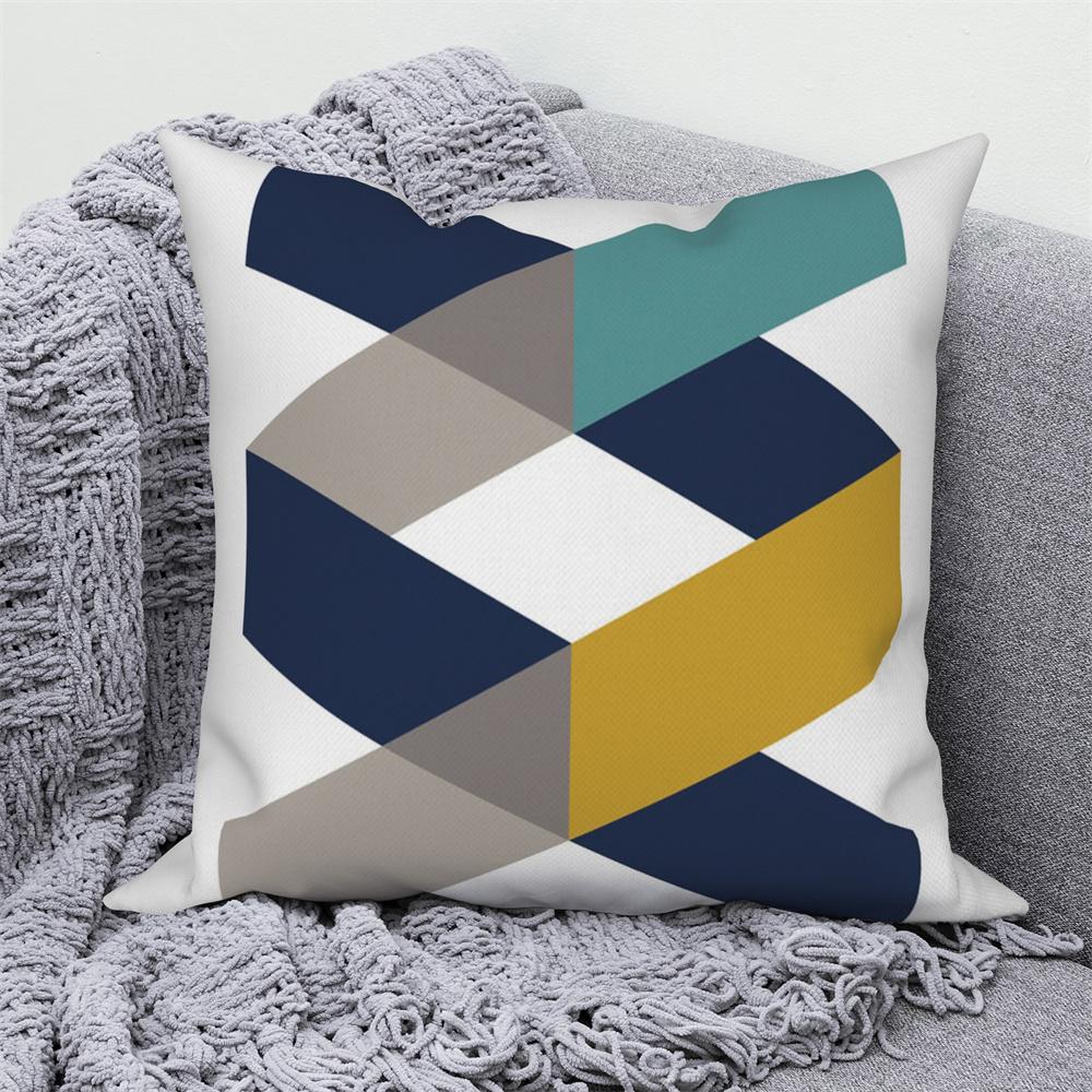 Sofa Cushion Cover Pillow  Decoration Home Office Car Geometric Pattern White Decorative