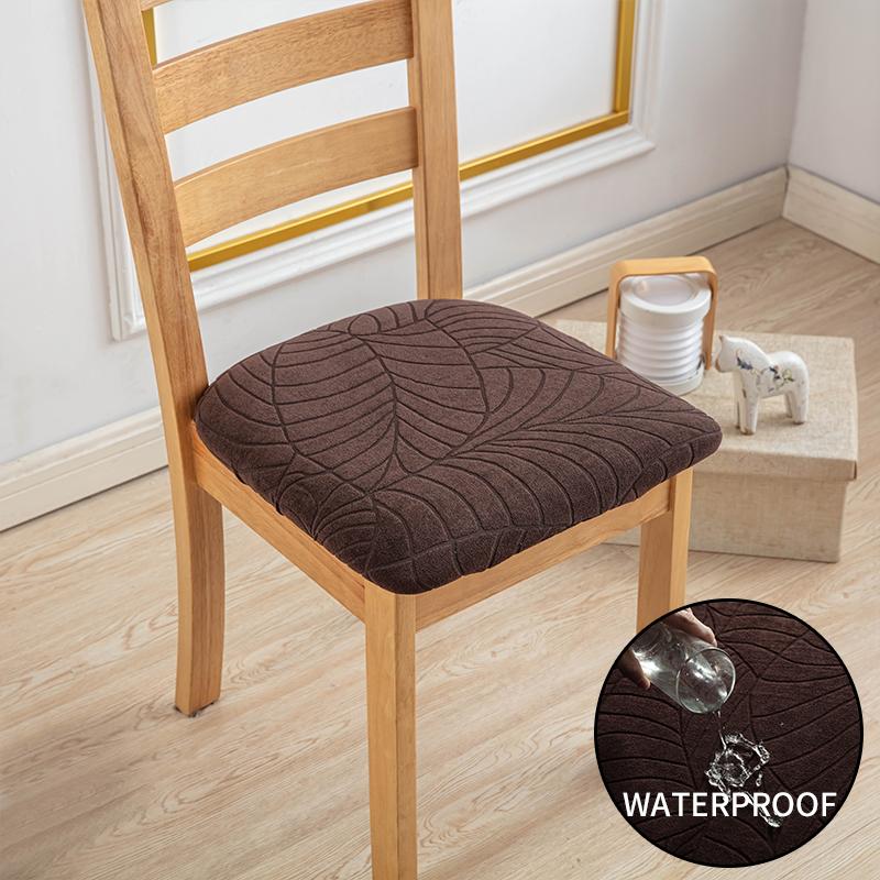 Waterproof Dining Chair Cover Solid Seat Cushion Protector Without Backrest Furniture Shield for Home and Hotel Use