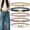 Fashion Bling Bling Sparkling Rhinestone Belt Glitter Versatile Slide Buckle Belt Luxury Brand Design PU Leather Belt Women