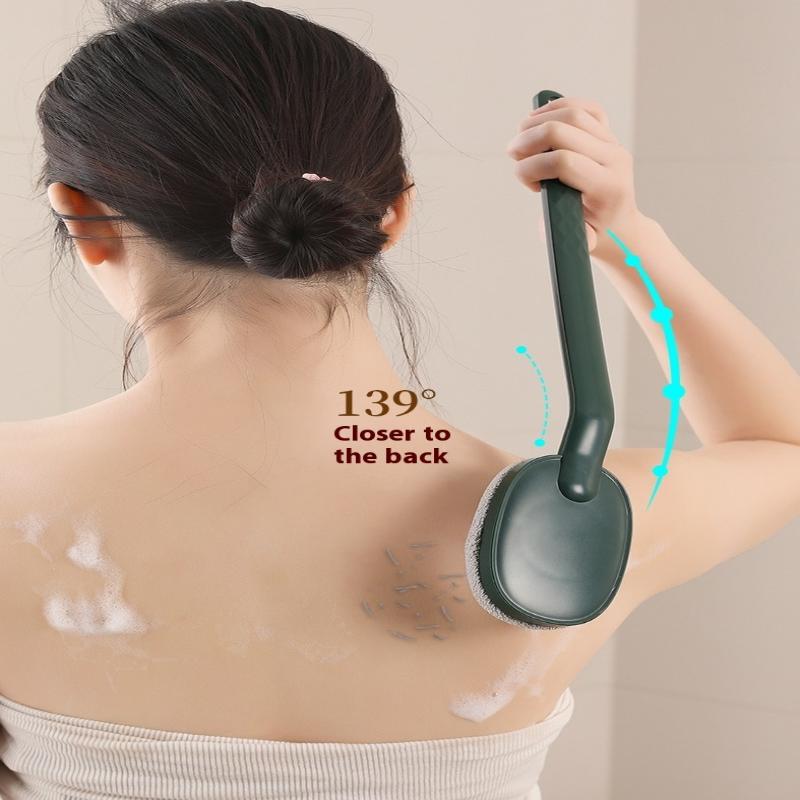 Bath Soft Back Scrubber Brush Bath Shower Scrubbing Brush With Handle Exfoliating Scrub Skin Massager Bath Supplies