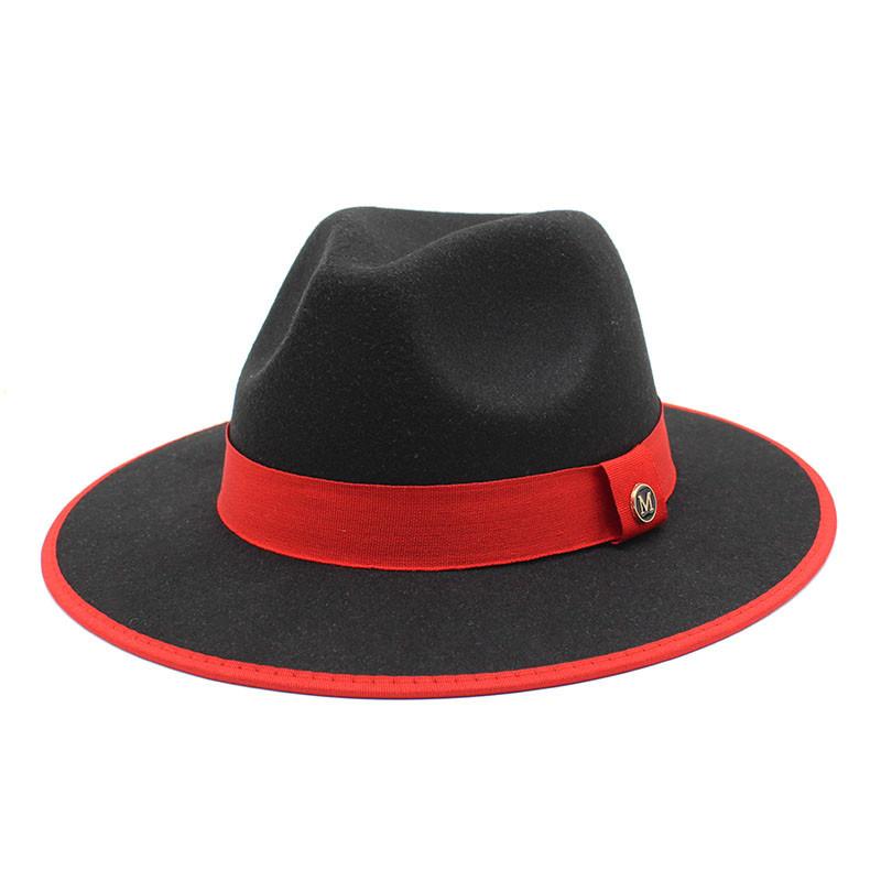 2022 New British Style Felt Jazz Fedora Hats Men Women Wide Brim Gentleman Formal Panama Cap Party Trilby Dress Hat