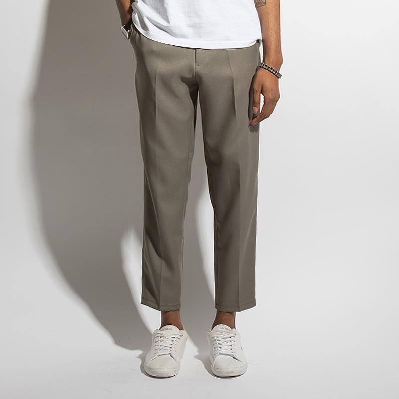 Seuteulaikeu Elegant Cropped Pants (Khaki)