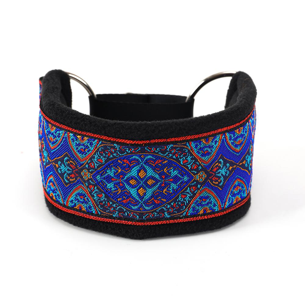 Comfortable Soft Cosy Elegant Whippet Italian Greyhound Martingale Collar Width5.5cm  Gold/silve/red/green