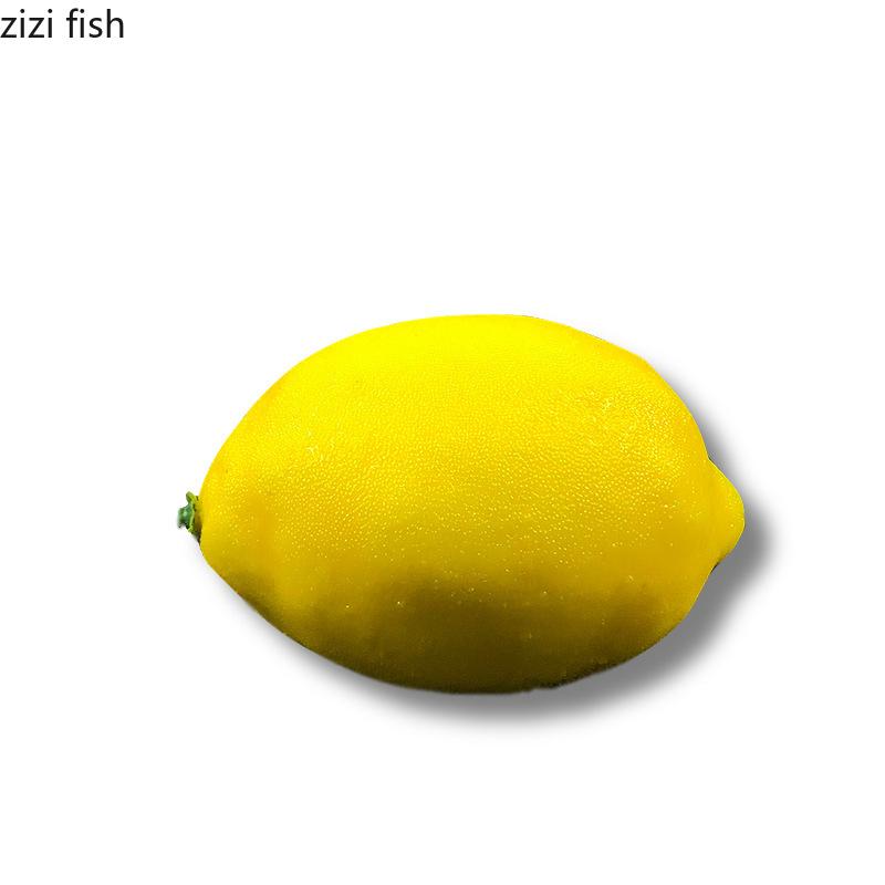 Simulated Lemon Ornament Yellow Lemon Sculpture Fake Fruit Model Artificial Fruits Photography Prop Simulated Fruit Model Statue
