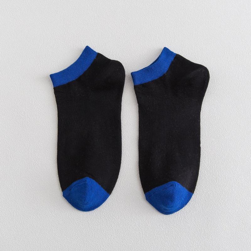 

Men Spring and Summer New Products Simple Tie Color Cotton Breathable Boat Socks 1 pair чорний