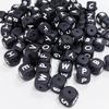 BetterJonny 105-Piece Silicone Alphabet A-Z Letter Beads, 12mm Square, Black, for Necklaces, DIY Bracelets, Crafts, and Jewelry Making, with String