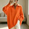 Women's Color Long Sleeve Knit Sweater Oversized Relaxed Fit Casual Outwear