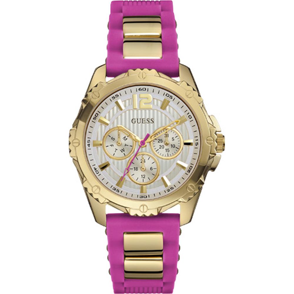 GUESS Intrepid 2 Gold Pink Stainless Steel Silicone Women s Quartz W0325L3 золотой