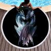 Black 3D Tiger Round Beach Towel Animal Theme Bath Towel Microfiber Fabric Size Swimming Travel Sport Adult Beach Towel