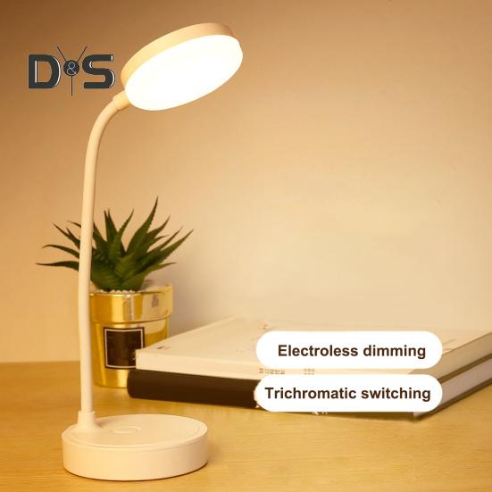 LEDowa Lampka Nocna 3 Poziomy Ściemniania Bez Migotania Ochrona Oczu USB Ładowana Bateryjnie Przenośna Dotykowa Lampka Stołowa
