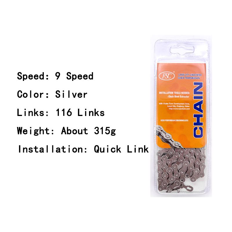 

FSC 6/7/8/9/10/11/12 Speed Velocidade Bicycle Chain 116/126 Links Ultralight MTB Mountain Road Bike 6S 7S 8S 9S 10S 11S 12S