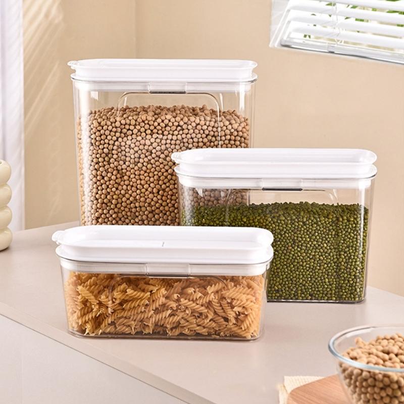 Space Saving Designs Sealed Grains Bin for Freshness Portable for Home Use and Office Supplies Pantrys Organization