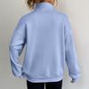 Women's High Neck Zip Up Long Sleeve Sweatshirt Color Trendy