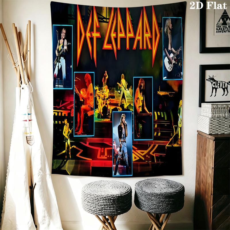 Def Leppard Live Stage Tapestry Background Cloth Fashion Print Christmas Gift Work Of Art Wall Decoration