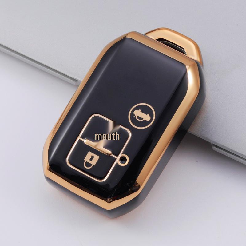 Goldrand TPU Weichgummi Schlüsselhülle für Suzuki Jimny 3-Knopf-Modell