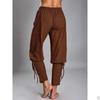 Men's Black Loose-Fit Harem Pants with Fitted Ankle Cuffs and Adjustable Drawstring - Athletic Martial Arts Yoga Trousers