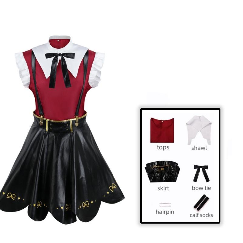 Needy Girl Overdose Cosplay Costume Wig  Anime JK Uniform Leather Skirt Set Abyss KAngel Ame Chan Halloween Party Costume