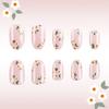 Square Press On Nail Flower Fake Nail Glues On Nail Artificial Acrylic Nail 12 Size 24pcs Stick On Nail for Women Girls