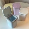 Simple Desktop Mini Trash Can with Lid, Creative Press-Type Waste Bin for Living Room and Office Cleaning & Storage