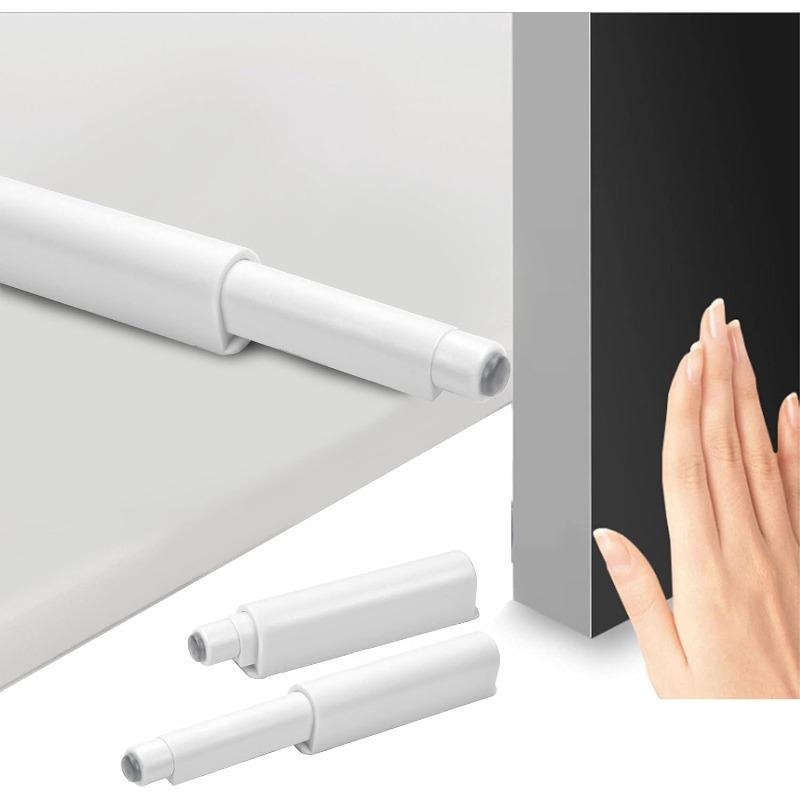 Push to Open Magnet Door Closet, 2 Pieces Magnetic Catches Damper Door, Push Open Damper for Door, Drawer, Furniture (White)