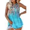 Summer New Fashion Casual Loose Round Neck Printed Sleeveless T-Shirt Plus Size Pullover Women's Vest Tank Tops