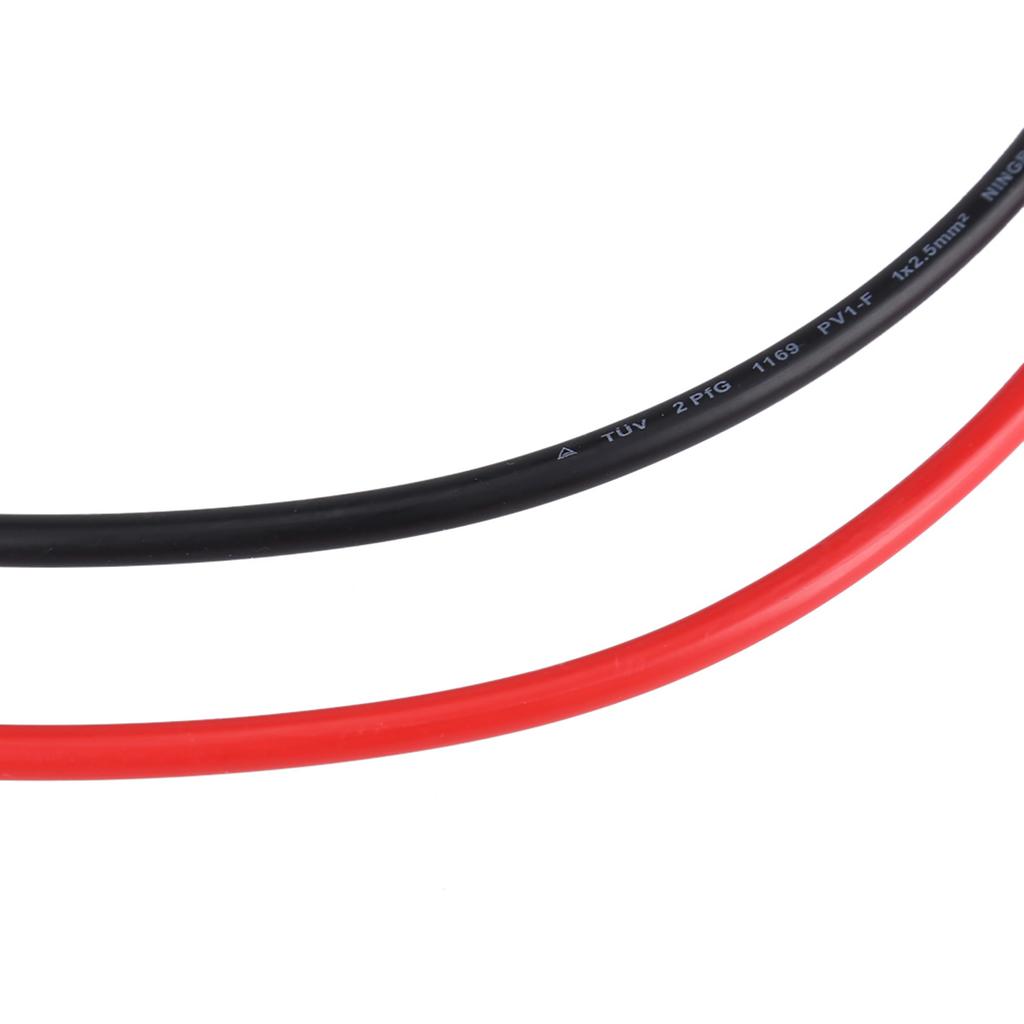 2.5mm Pair of Red & Black Solar Panel PV Cable Wire Male & Female Connectors