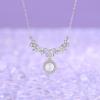 S925 Sterling Silver Moonlight Butterfly Chalcedony Necklace - Elegant Chinese Style Clavicle Chain