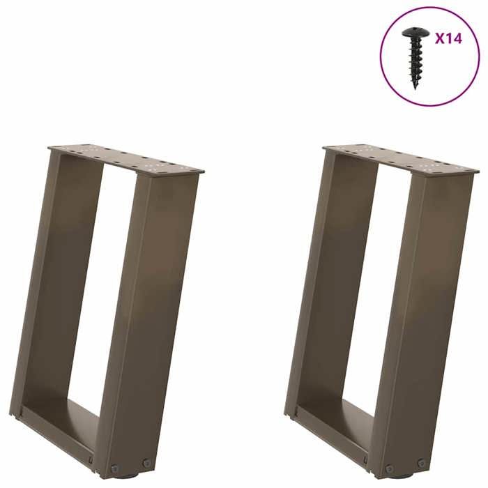 VidaXL Pieds de table basse en U 2 pièces Acier naturel 38 x (42-43) cm Acier 4012763