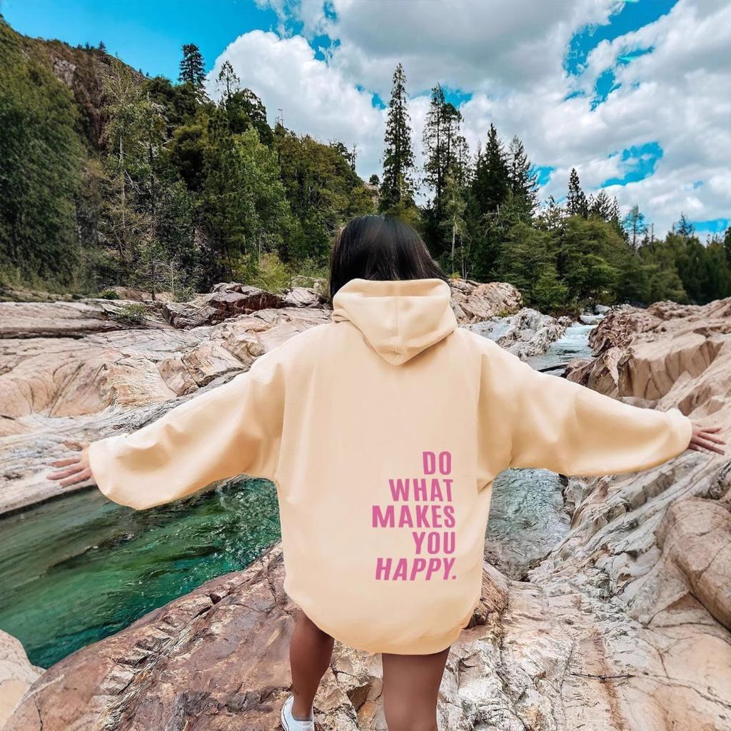 Women's Hooded Long Sleeve Loose Fit Sweatshirt Casual Colorblock Graphic Pullover