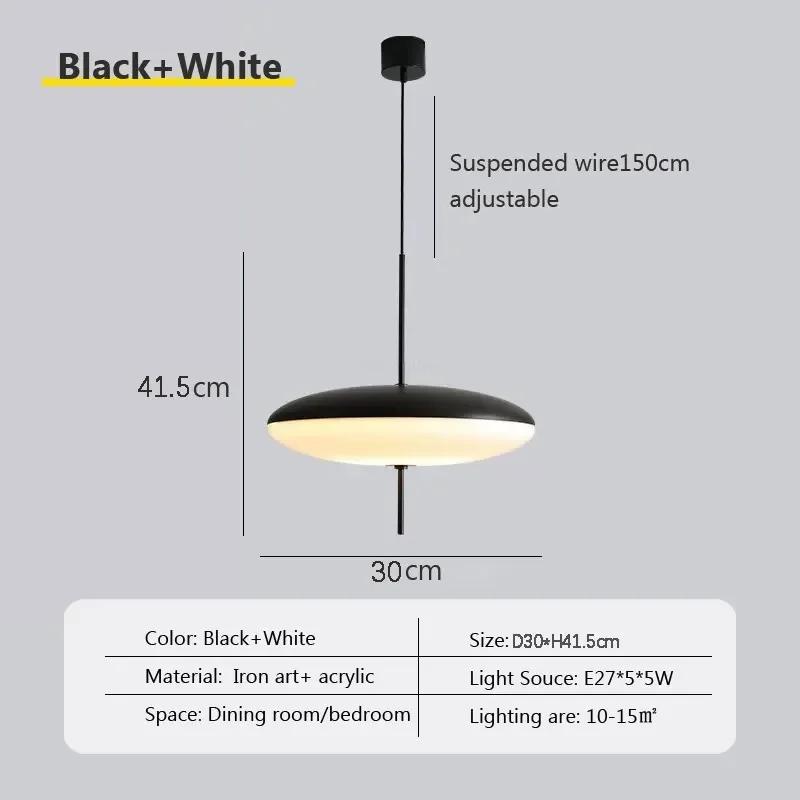 Nordic LED Pendant Light Black White Hanging Lamp For Dining Table Study Living Room Bedroom Coffee Bar Platform Decor Lighting