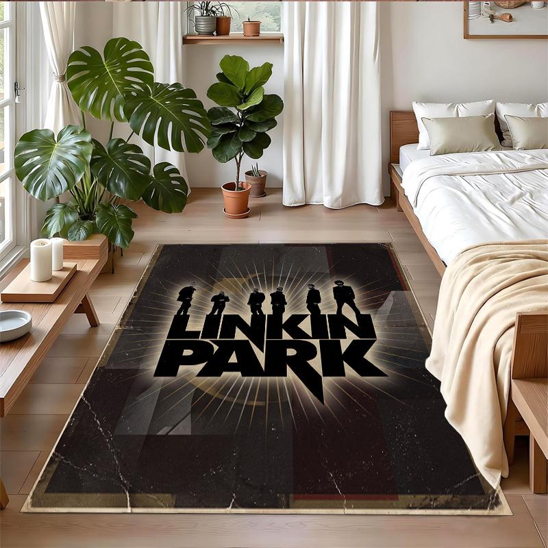 Linkin Park Print Crystal Velvet Plush Rug Wear?Resistant Anti?Slip Floor Mat For Indoor Household Decoration
