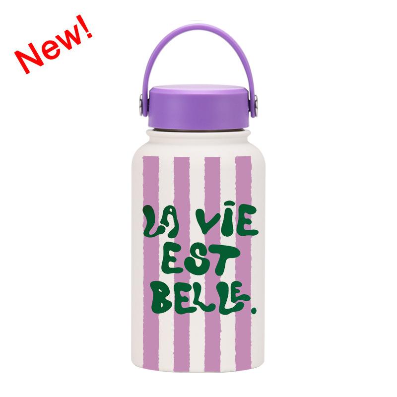 650Ml Thermos Cup Wide Mouth Portable Vacuum Children'S Student Sports Kettle Outdoor Printing Water Cup