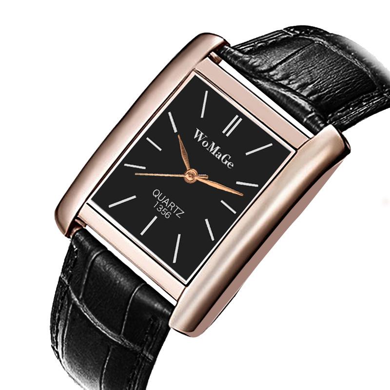 mens rectangular watch leather strap