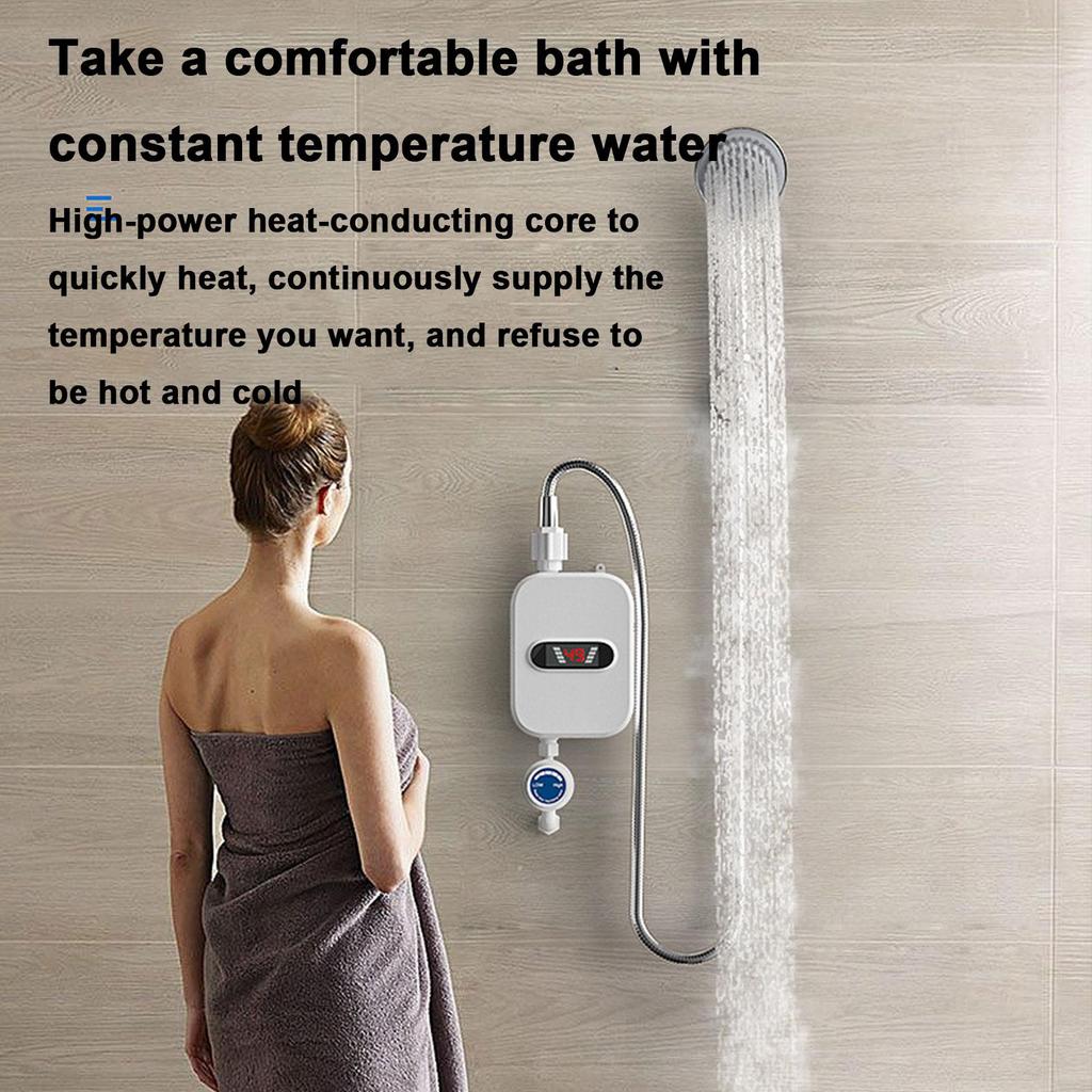 Eu Type 3500W Hot Water Heater Shower Instant Shower Heating Kit Electric Hot Water Heating Set For Bathroom Shower Room