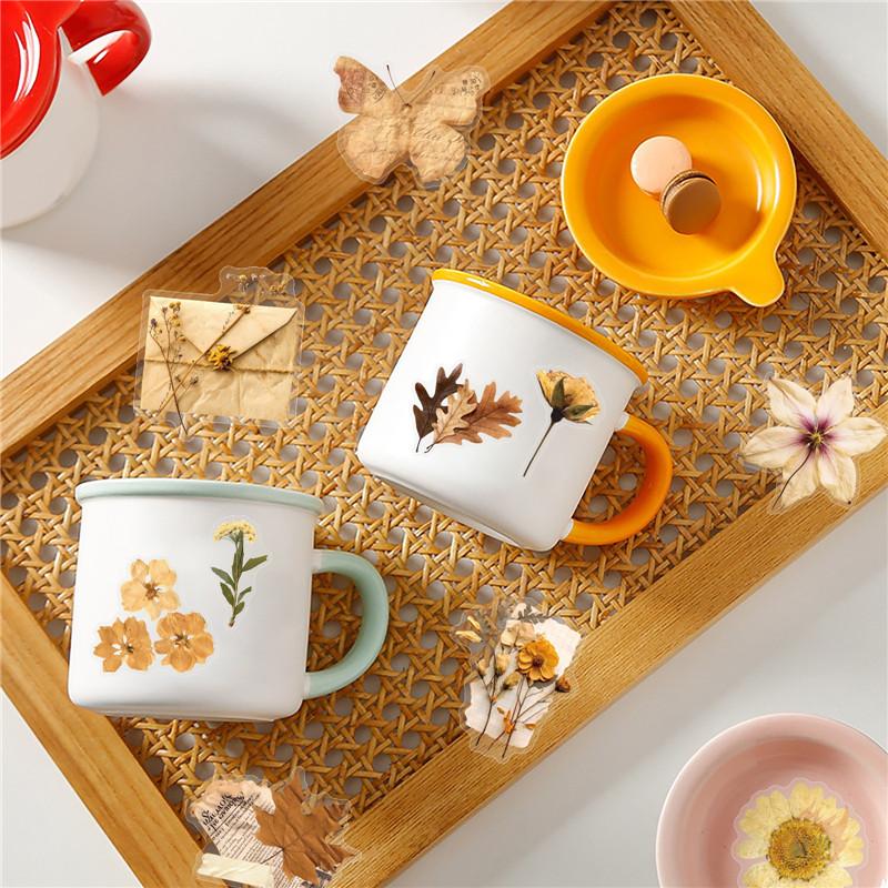 50Pcs/Set Wabi-sabi. Retro Flowers & Leaves PET Stickers Waterproof DIY Fashion Doodle Decals Stickers