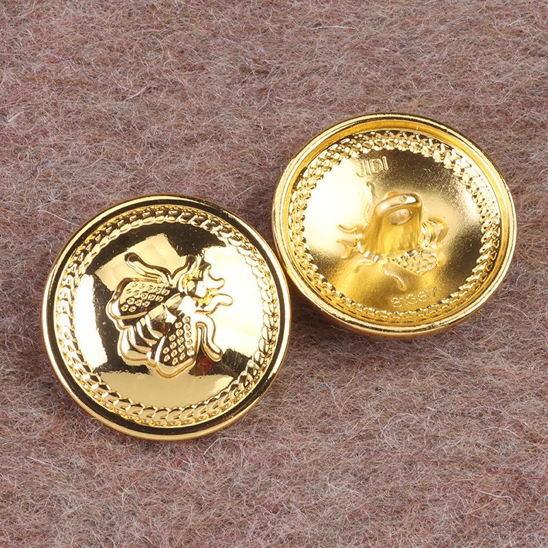 

5pcs Suit Button Accessories, Metal Embossed Coat Buttons, Retro Gold Buttons, Coat Trench Coat Hand Seam Buttons 5 * 24L = 15.0 MM * Round