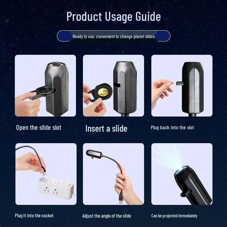 Creative Starry Sky Night Light: Earth and Moon USB Projection Atmosphere Light.