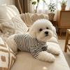 High Collar Dog Base Coat Soft Pet Warm Sweater Pet Apparel Striped Sweatshirt  Indoor Use