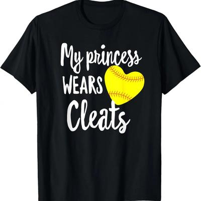 Meine Prinzessin trägt Stollen Softball-Mama Baseball-Geschenk T-Shirt