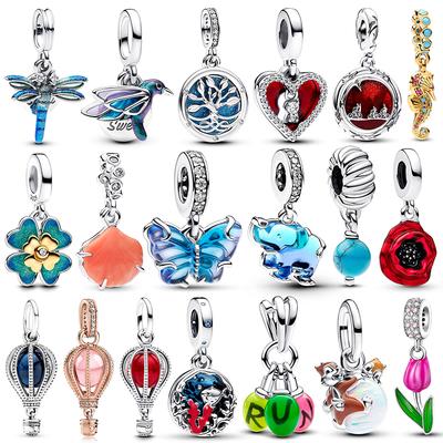 Farmece Originale Sticlă Fluture Elefant Pandantiv Mărgea Se Potrivește Brățărilor Colier Pentru Femei Charm Cupru Lux Bijuterii DIY