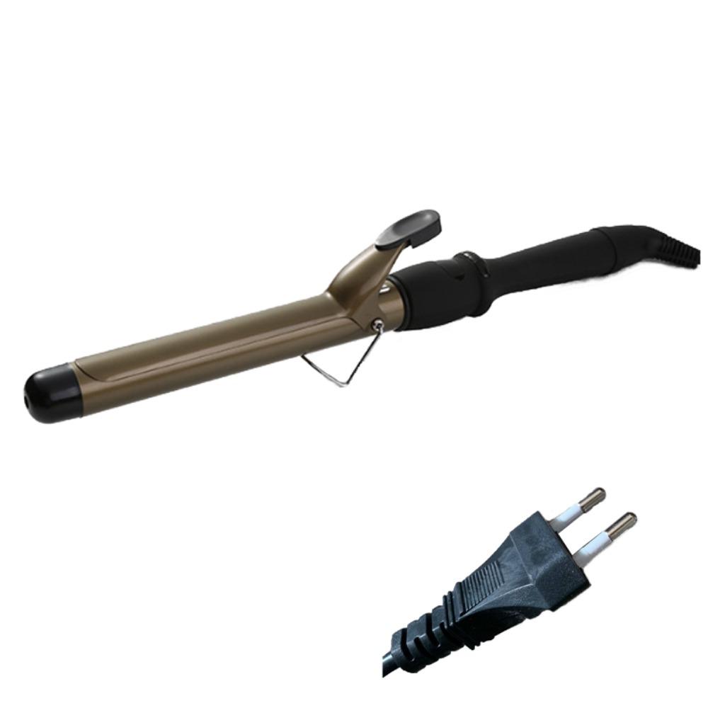 

360 Degree Rotation Electric Curling Iron 28mm Barrel Multi Function Styler Stick Airy Bangs Gold EU