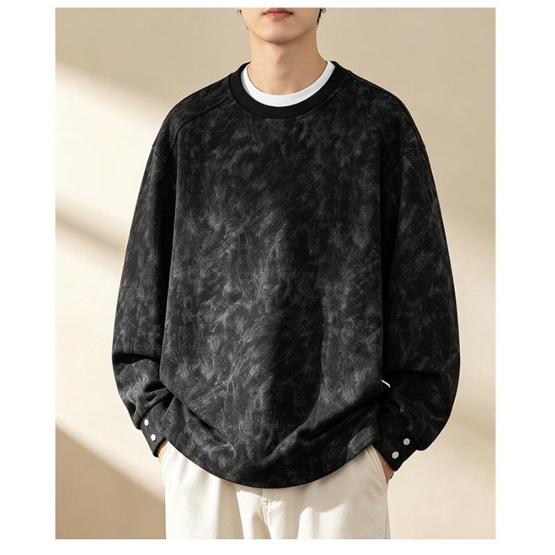 Men S Vintage Loose Fit Crew Neck Long Sleeve Sweatshirt For Teens