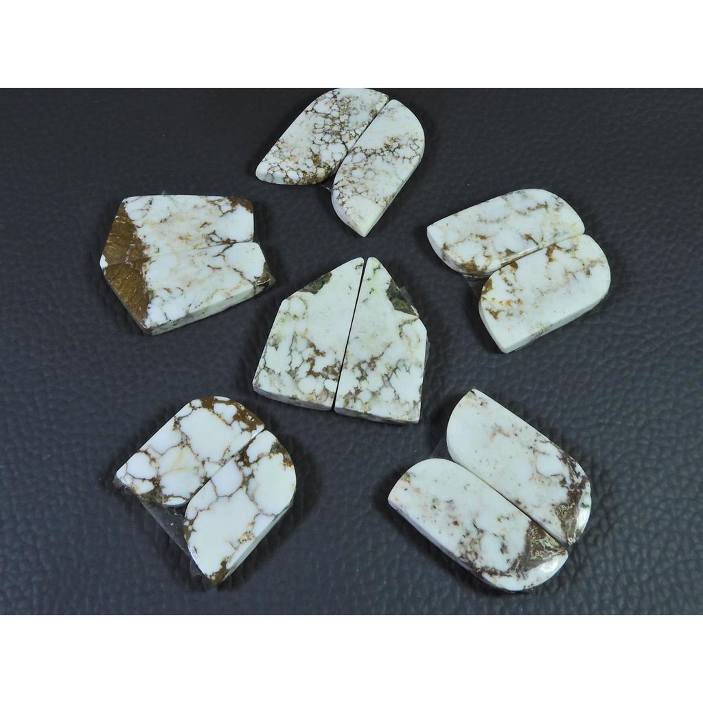 230Cts. Natural Wild horse Jasper Fancy Cabochon Loose Gemstone 6Pair Lot C-1465