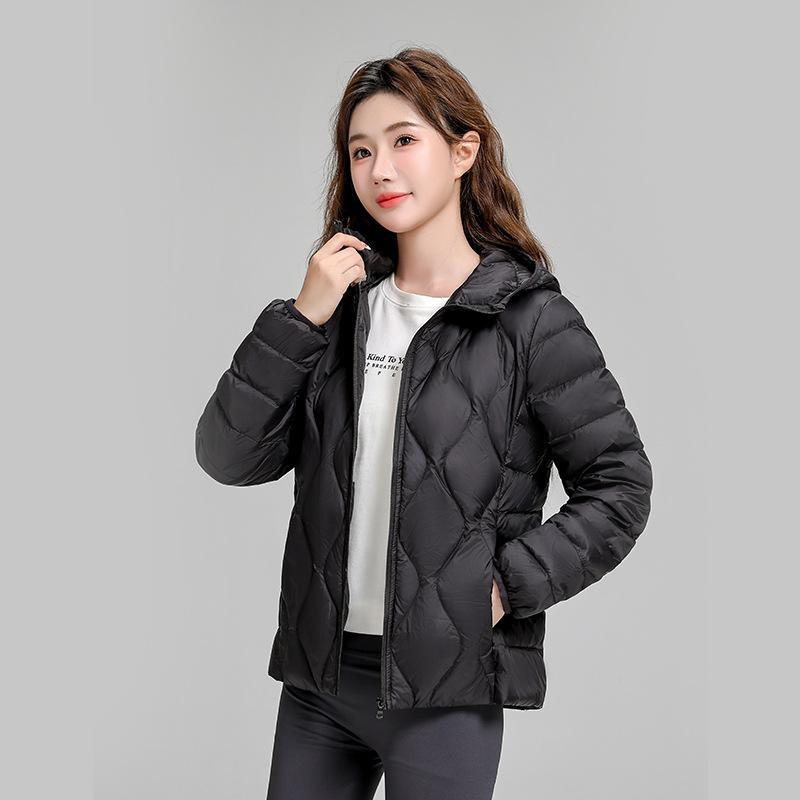 Light and Thin Casual Women's Down Jacket Fashionable Versatile White Duck Down Light Warm Large Size Jacket