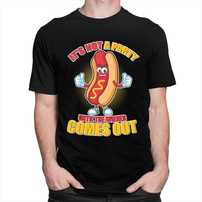 Its Not A Party Until The Wiener Comes Out T Shirt Unisex ShortSleeve Tshirts Streetwear Casual Graphic Tee Slim Fit Clothing